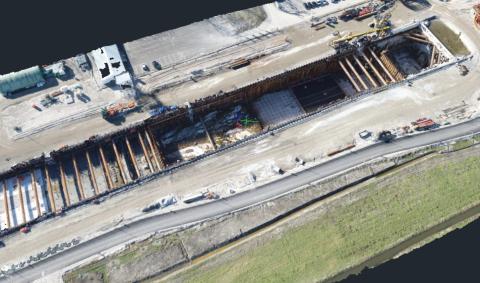 3D meting drone voor tunnelbak Rijnlandroute